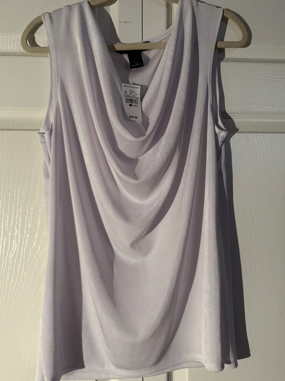 Ashley Stewart White Drape Neck Camisole